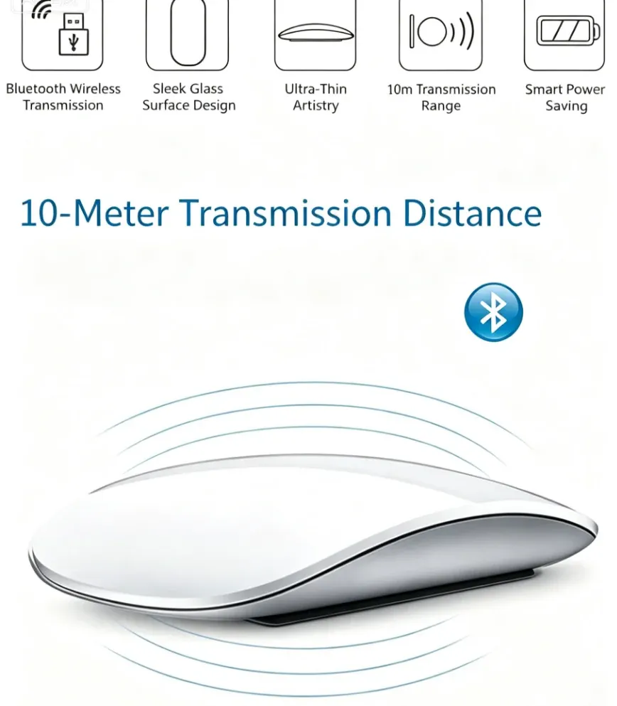 Souris sans fil Bluetooth silencieuse, ultra-fine et rechargeable, compatible avec ordinateur portable, iPad, Mac et MacBook 6