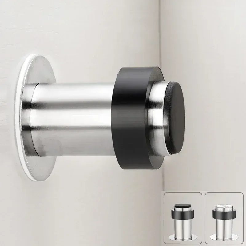Butée de porte en caoutchouc avec joints en acier inoxydable, protection de sécurité et dosseret de nettoyage 2