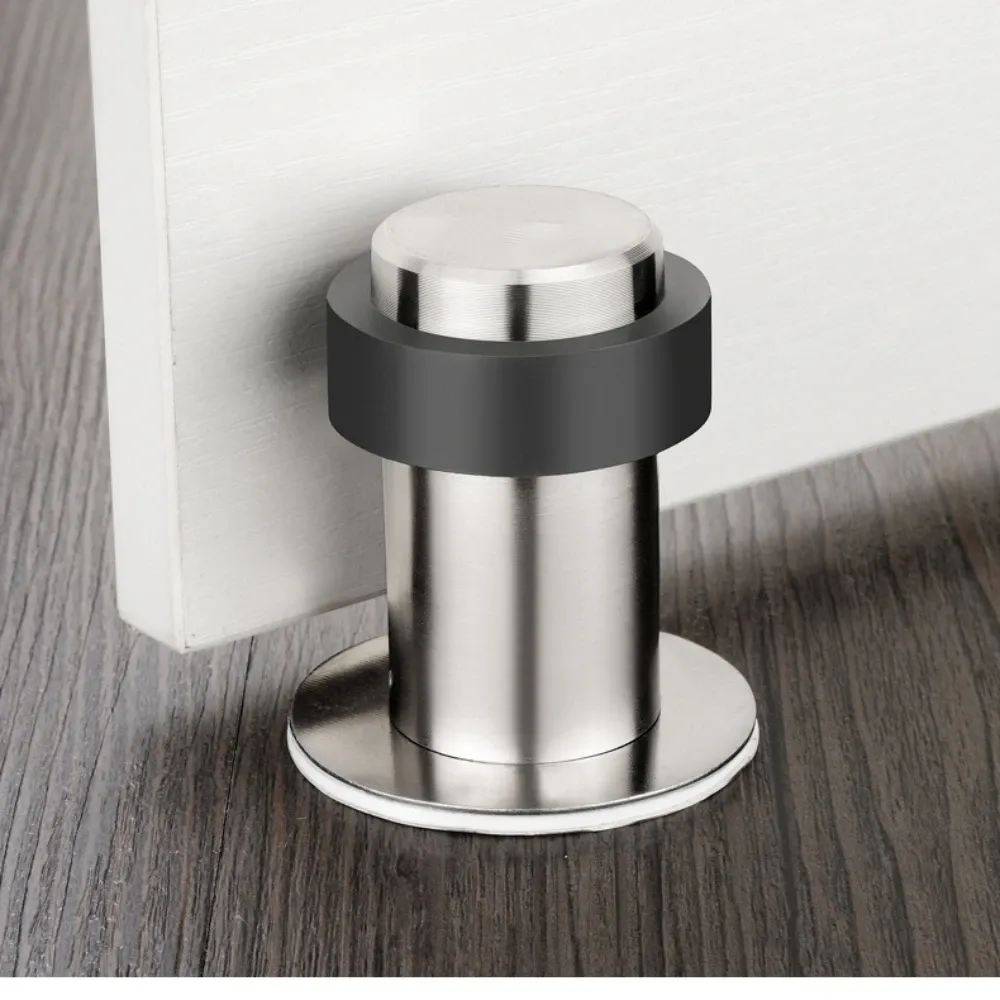Butée de porte en caoutchouc avec joints en acier inoxydable, protection de sécurité et dosseret de nettoyage - Image 1