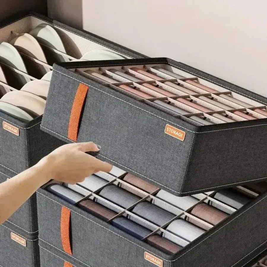 Organisateur de garde-robe à 6 à 20 compartiments pour vêtements, pantalons, jeans, sous-vêtements, soutiens-gorge et chaussettes 2