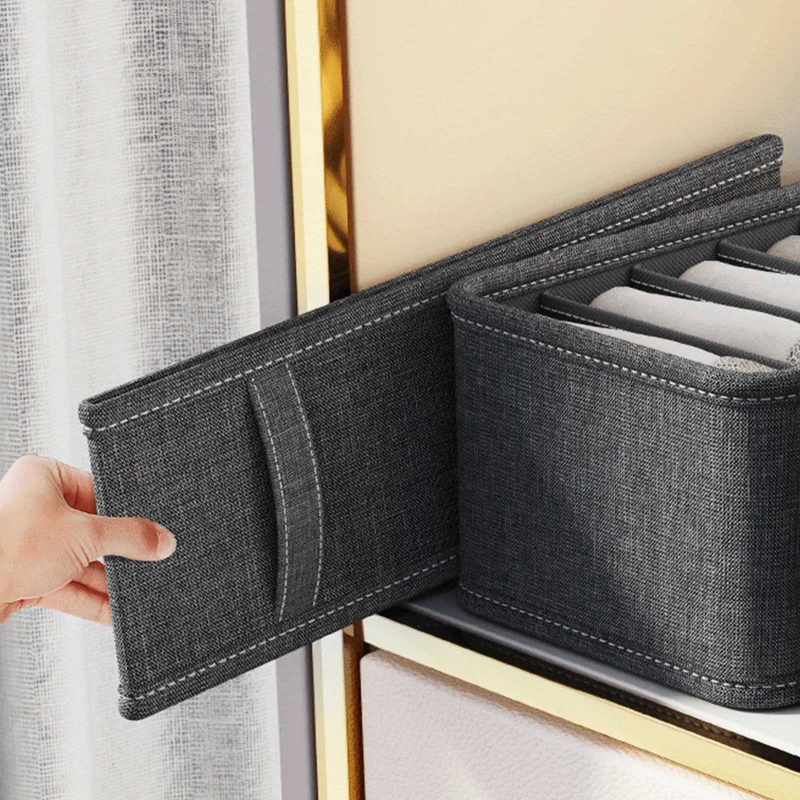 Organisateur de garde-robe à 6 à 20 compartiments pour vêtements, pantalons, jeans, sous-vêtements, soutiens-gorge et chaussettes 4