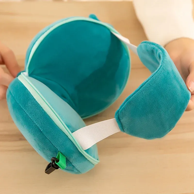 Oreiller de voyage 2 en 1 en peluche, motifs