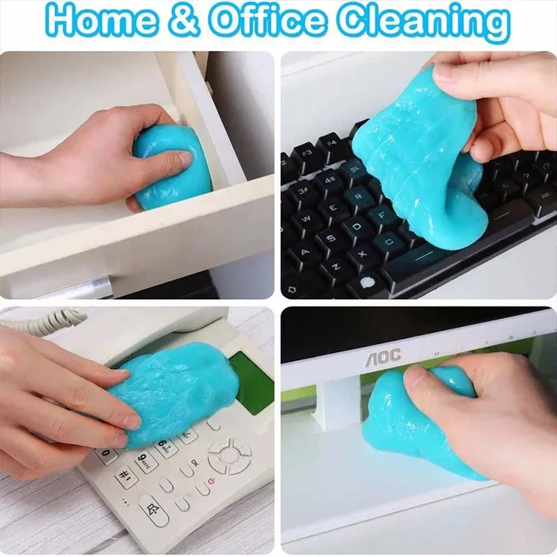 Gel anti-poussière haute efficacité pour intérieur de voiture, nettoyant universel pour clavier et bureau (1 pièce) 4