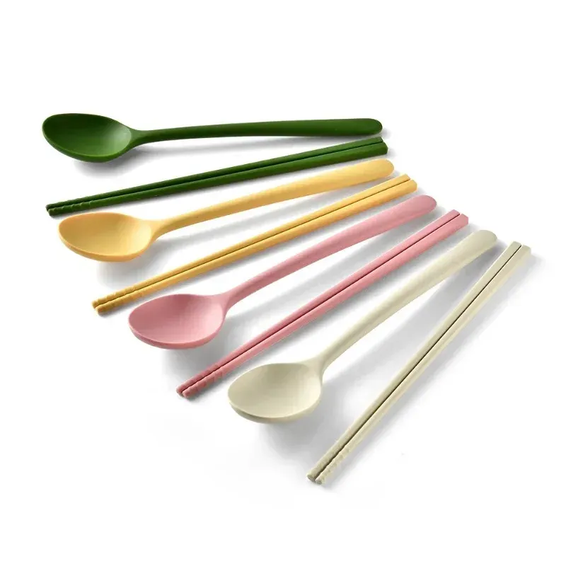 Ensemble d'ustensiles de cuisine en silicone : baguettes à sushi, cuillères à café et cuillères à dessert 2