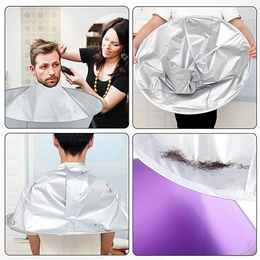 Cape de coiffure imperméable en forme de parapluie avec attrape-mèches, réutilisable, pour adultes 6