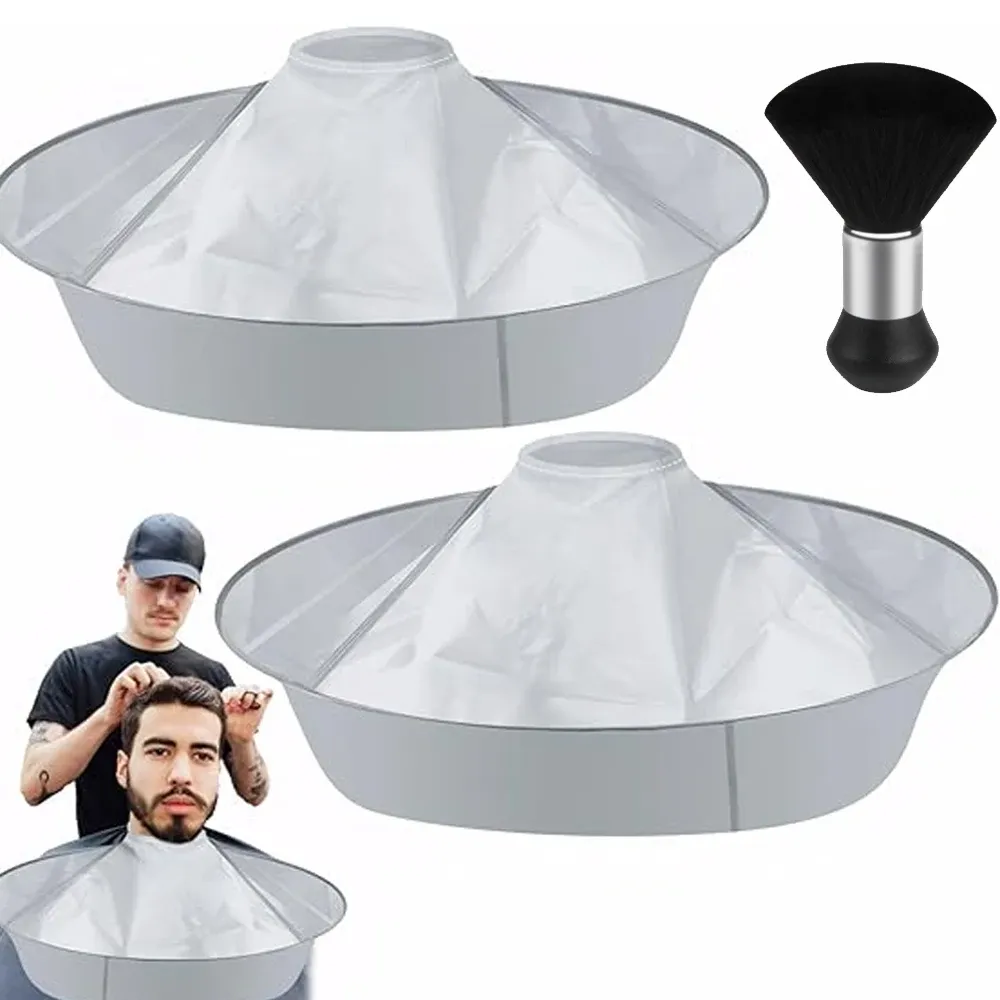 Cape de coiffure imperméable en forme de parapluie, vue d'ensemble