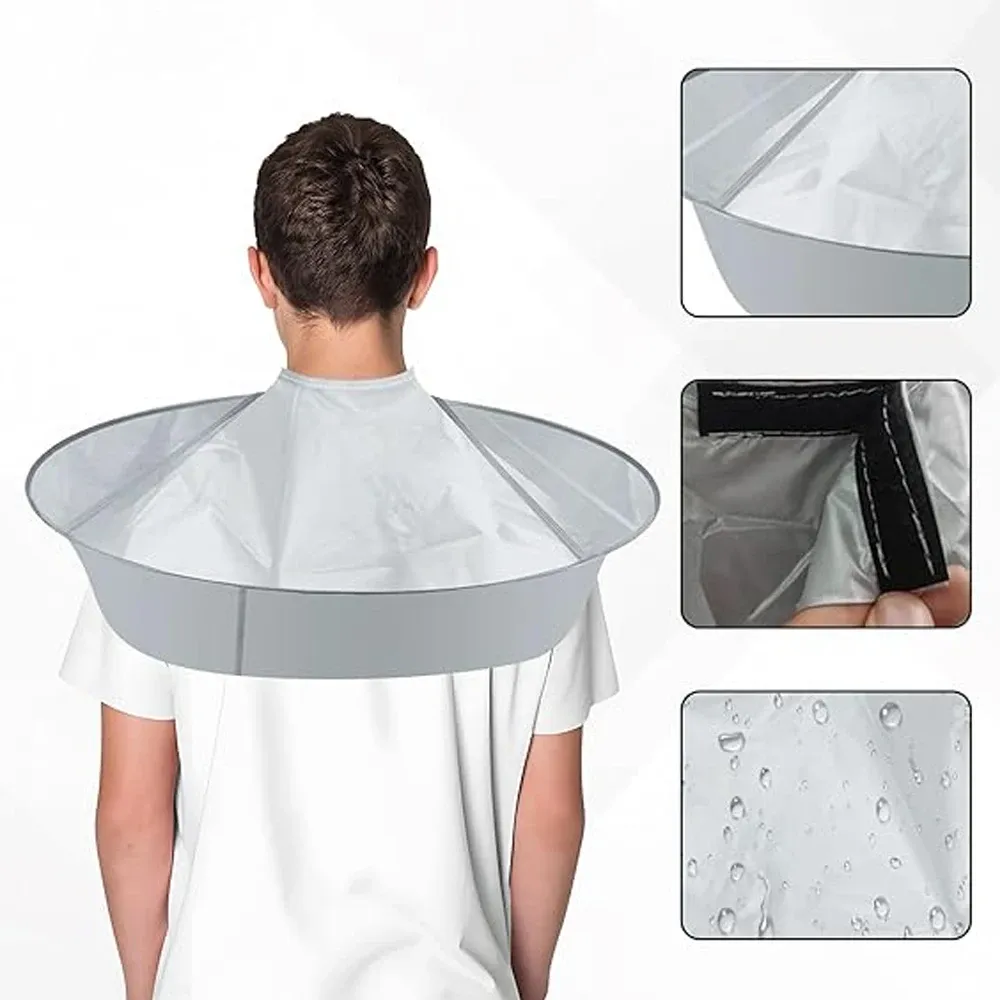 Détail de la cape de coiffure imperméable