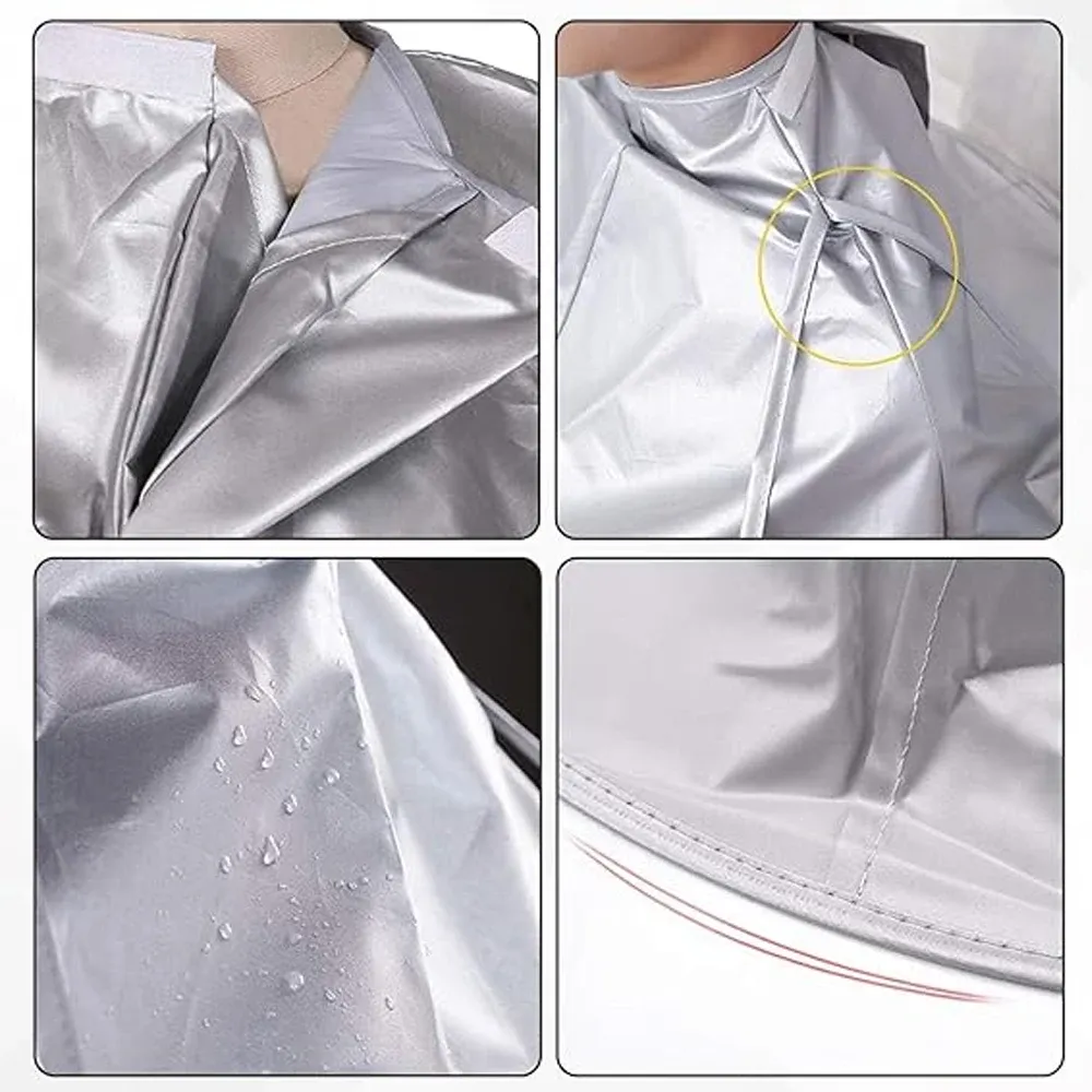 Cape de coiffure imperméable en situation d'utilisation