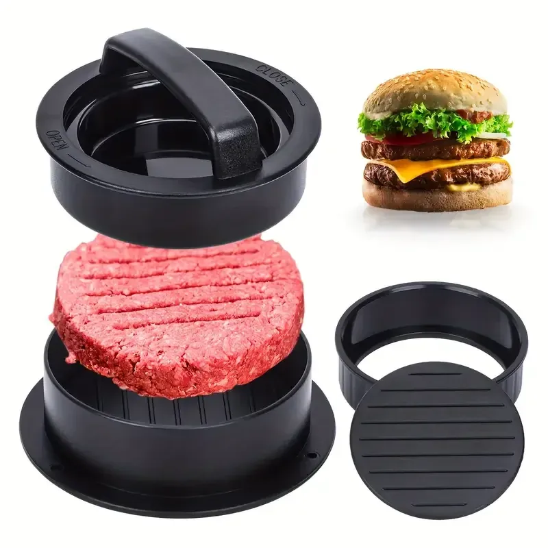 Presse à hamburgers et moule à galettes 3-en-1 pour galettes de bœuf et de poulet farcies 2
