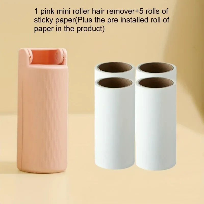 Lot de 4 ou 6 rouleaux anti-poussière et anti-poils pour animaux, mini, portables et pliables, 180 feuilles ultra-adhésives et amovibles 12