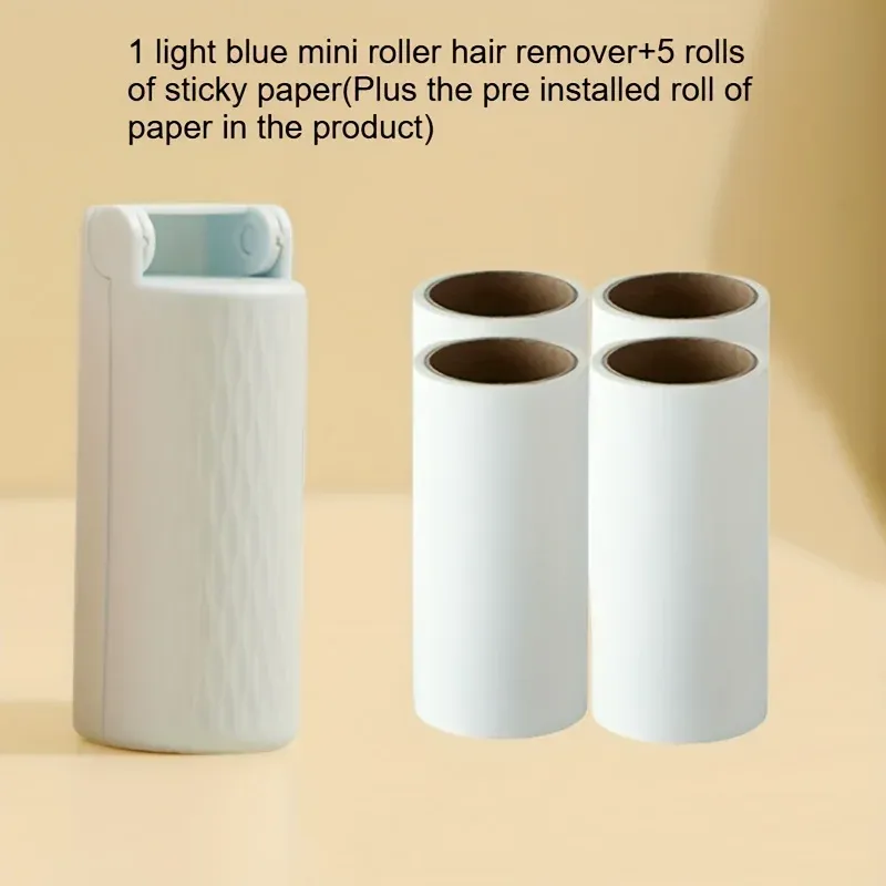 Lot de 4 ou 6 rouleaux anti-poussière et anti-poils pour animaux, mini, portables et pliables, 180 feuilles ultra-adhésives et amovibles 7