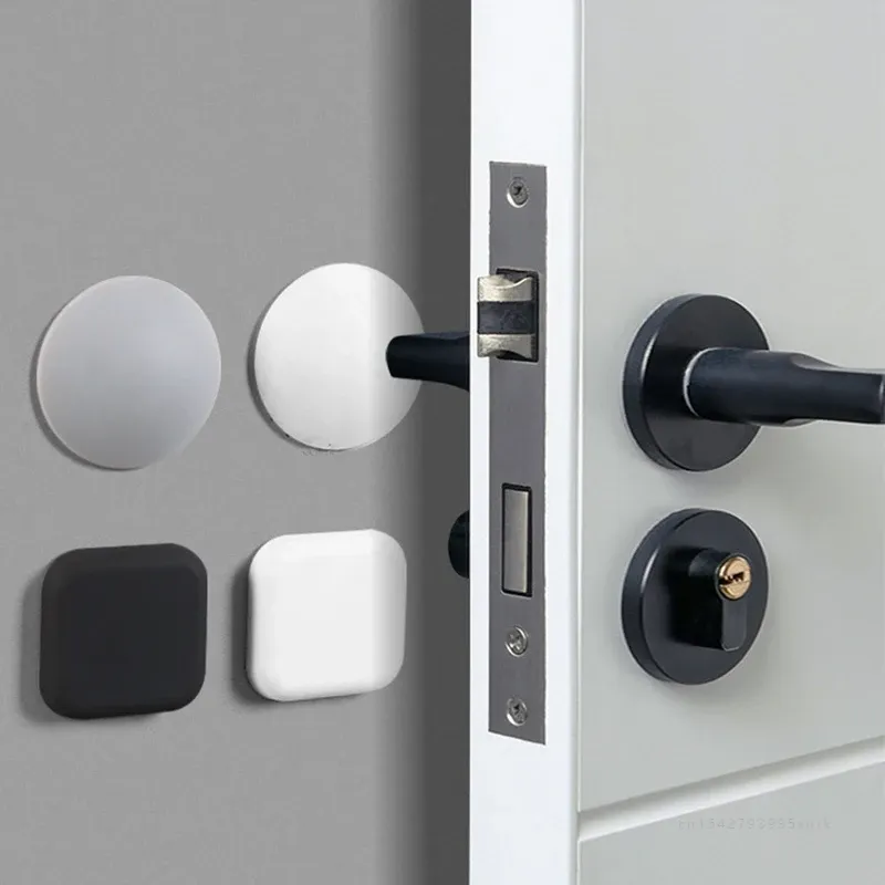 Butée de porte en silicone auto-adhésive, protection murale silencieuse, forme ronde ou carrée