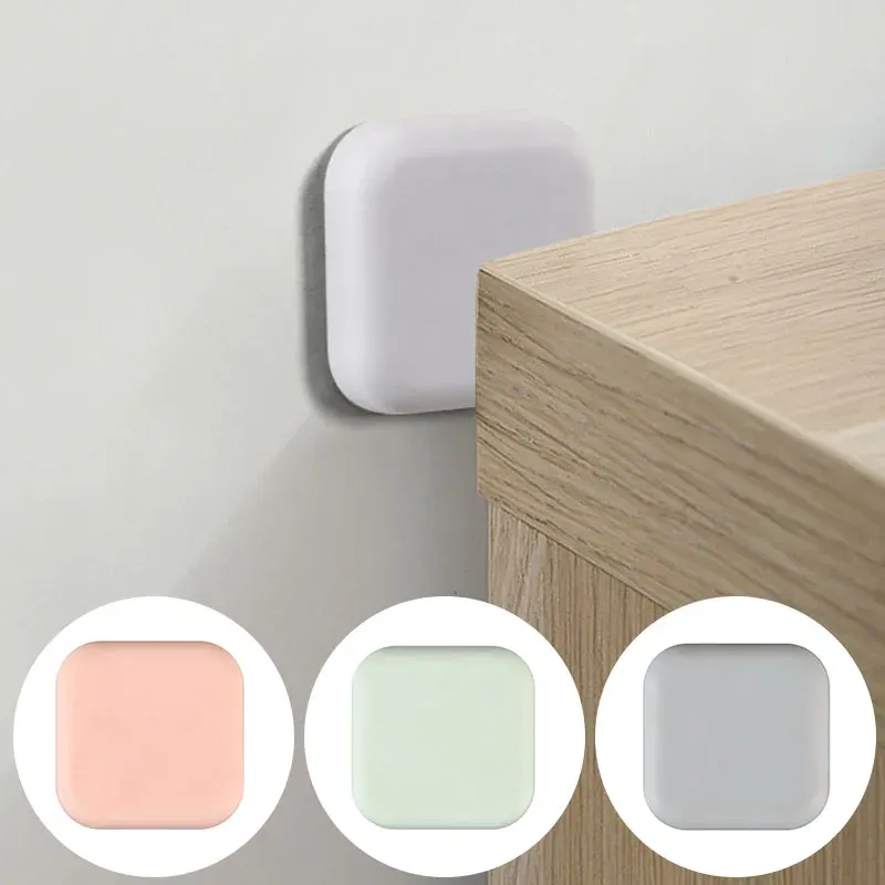 Butée de porte en silicone auto-adhésive, protection murale silencieuse, forme ronde ou carrée 6