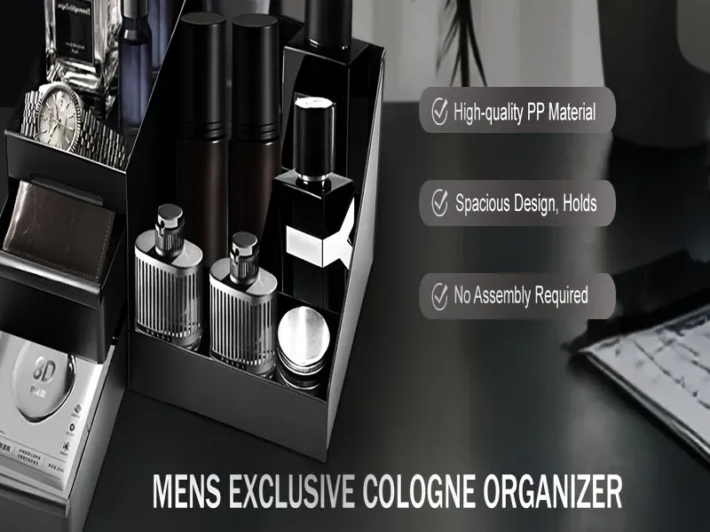 Vue détaillée de l'organisateur de cosmétiques pour homme