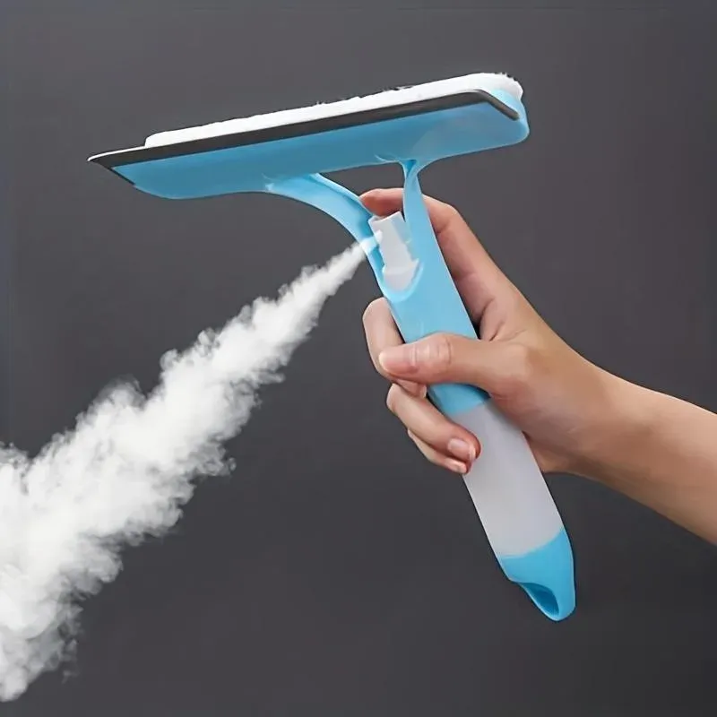 Brosse de nettoyage multifonction pour vitres avec pulvérisateur et brosse en caoutchouc pour automobile 1