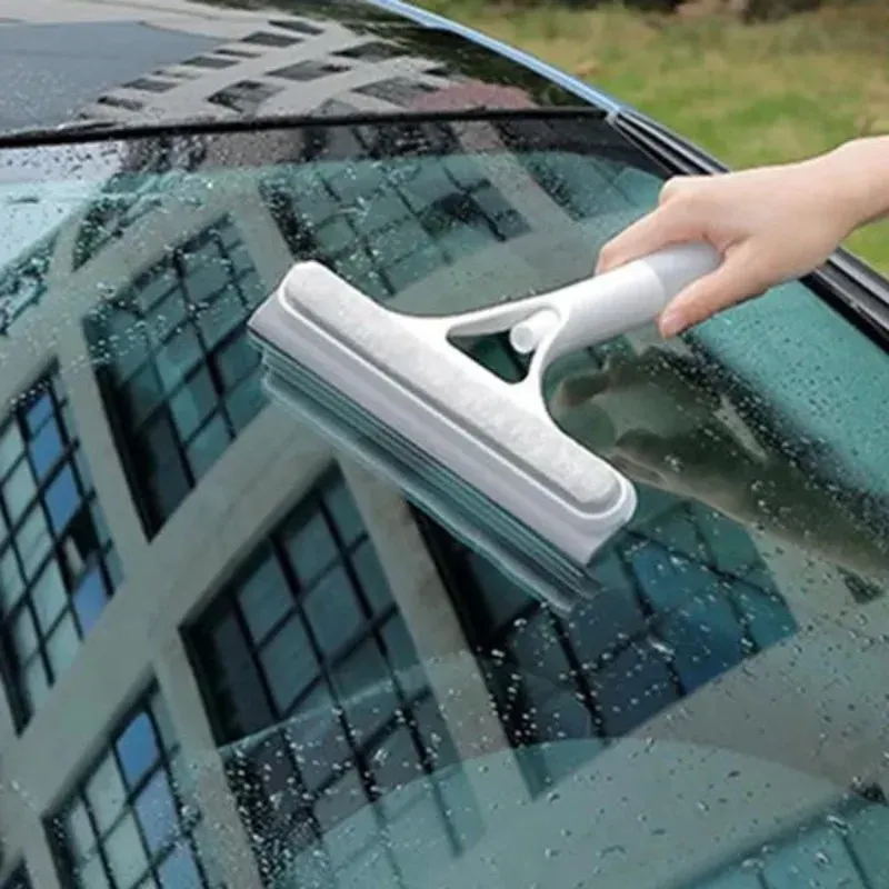 Brosse de nettoyage multifonction pour vitres avec pulvérisateur et brosse en caoutchouc pour automobile 4