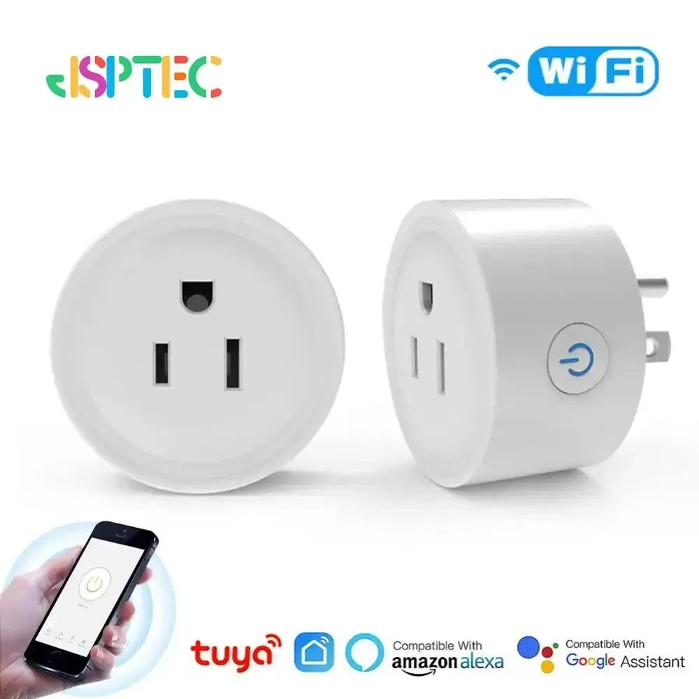 Prise Wifi intelligente Tuya, format américain, sans fil, télécommande 10 A, appareils électroménagers intelligents, compatible Alexa et Google Home - Image 1
