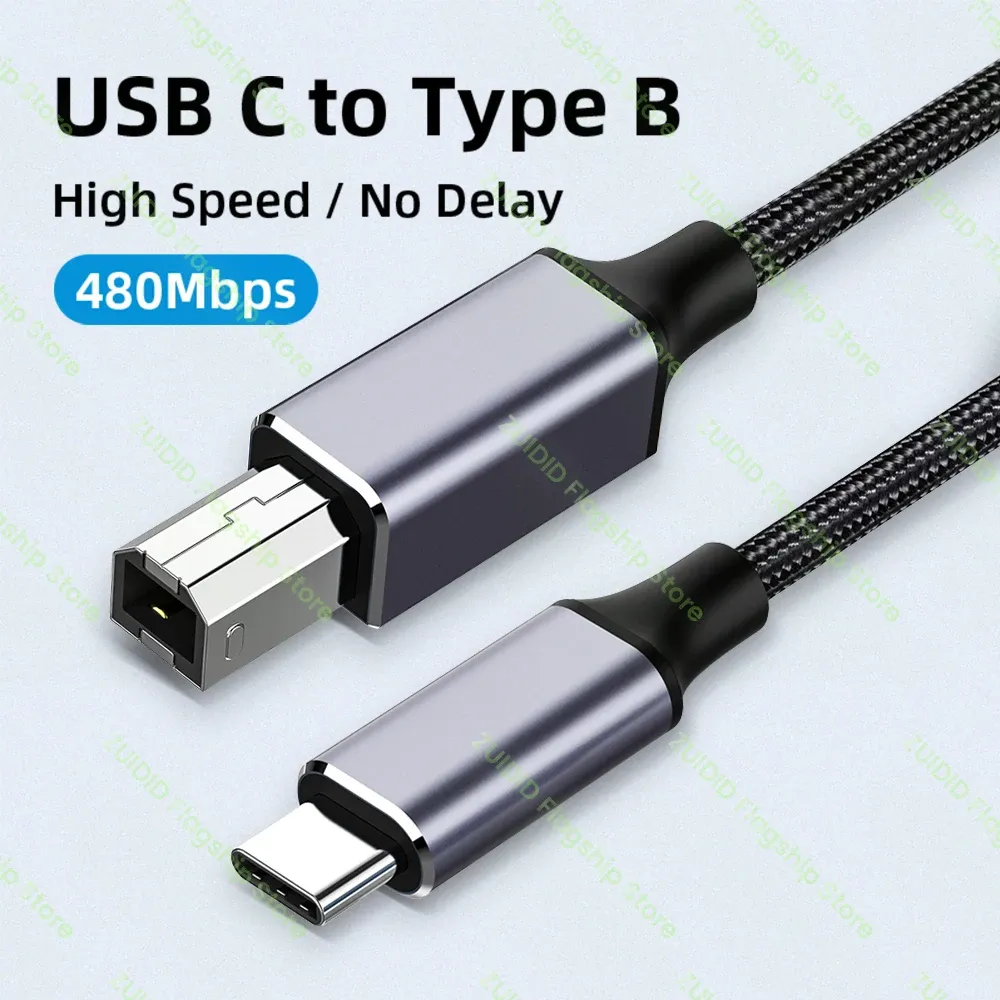 Câble USB-C vers USB Type-B 2.0 pour imprimante, compatible MacBook Pro, HP, Canon, Brother, Epson, Dell et Samsung