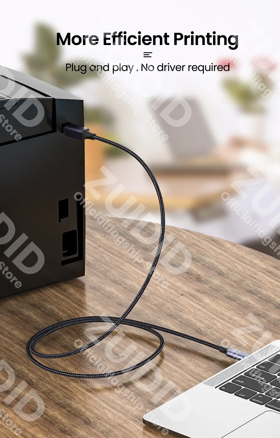 Câble USB Type-C vers USB Type B 2.0, utilisation avec imprimante