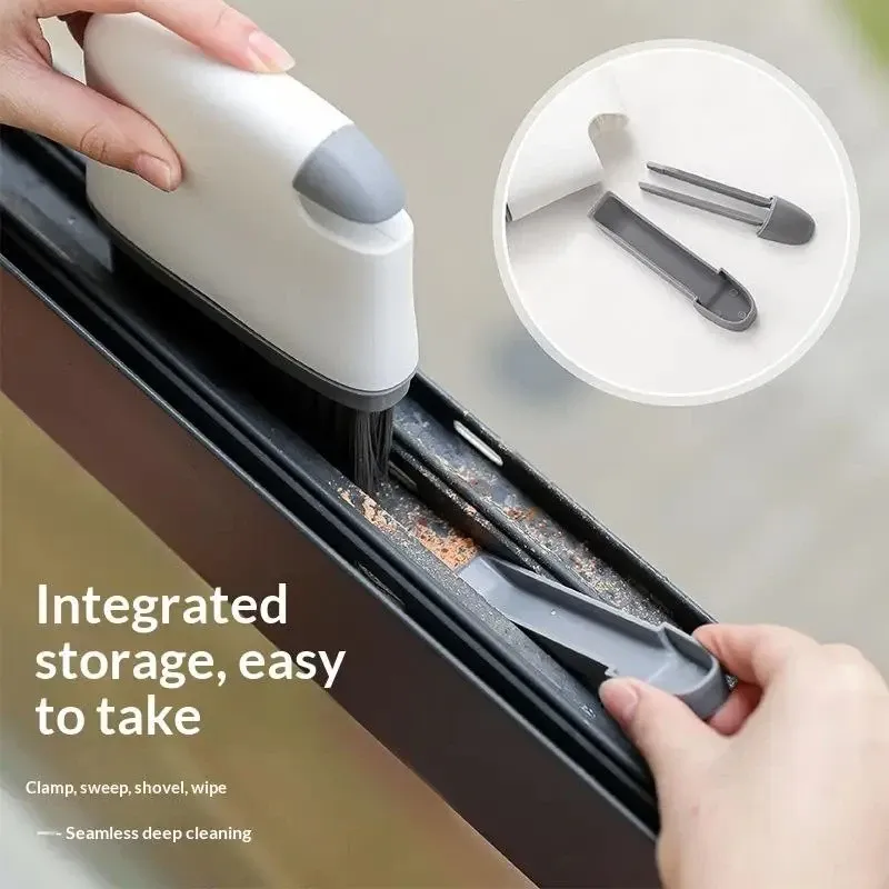 Brosse de nettoyage 2 en 1 pour rails de fenêtre et rainures de porte, outil ménager polyvalent pour la cuisine et les pièces de vie 5