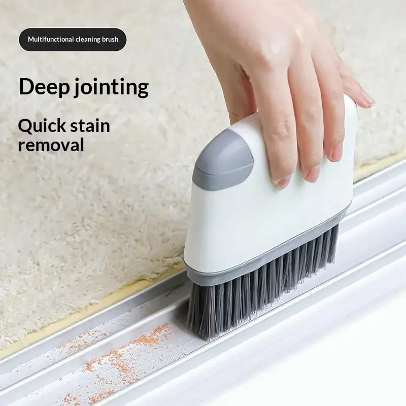 Brosse de nettoyage 2 en 1 pour rails de fenêtre et rainures de porte