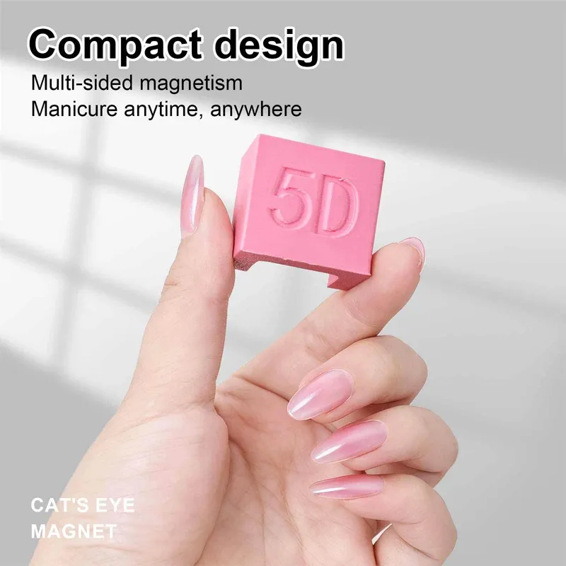 Bâton magnétique pour nail art, blanc, rose, aimant automatique 5D, idéal pour le bricolage, vernis gel effet œil de chat, outil de manucure 4