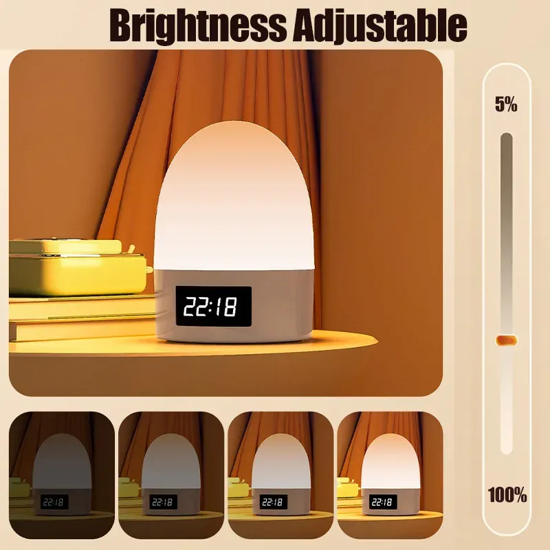 Veilleuse tactile rechargeable sans fil à 3 couleurs pour chambre de bébé, lampe de chevet USB à LED, lumière douce d'ambiance pour enfants 3