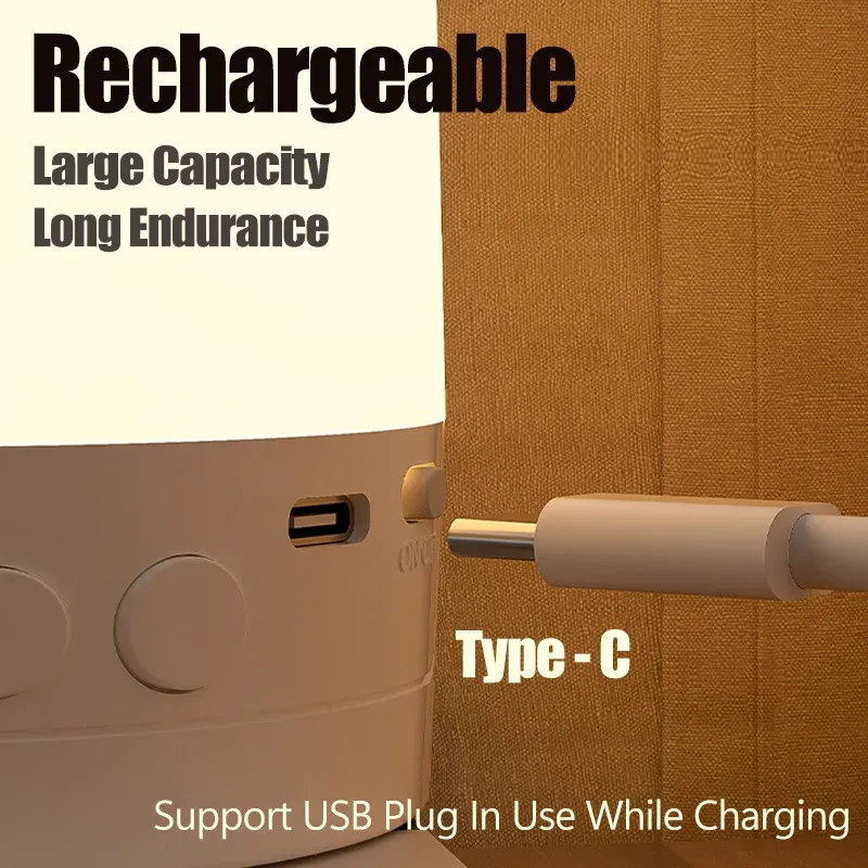 Veilleuse tactile rechargeable sans fil à 3 couleurs pour chambre de bébé, lampe de chevet USB à LED, lumière douce d'ambiance pour enfants 5