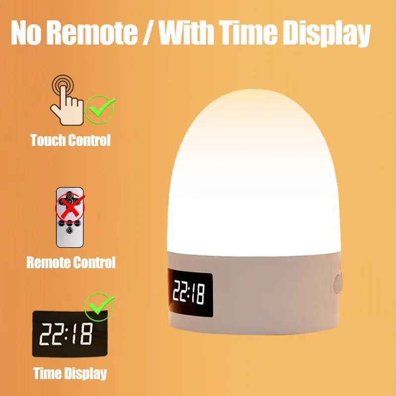 Veilleuse tactile rechargeable sans fil à 3 couleurs pour chambre de bébé, lampe de chevet USB à LED, lumière douce d'ambiance pour enfants 14