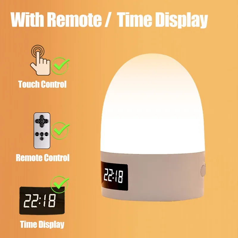 Veilleuse tactile rechargeable sans fil à 3 couleurs pour chambre de bébé, lampe de chevet USB à LED, lumière douce d'ambiance pour enfants 13