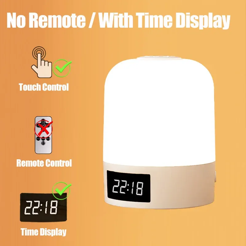 Veilleuse tactile rechargeable sans fil à 3 couleurs pour chambre de bébé, lampe de chevet USB à LED, lumière douce d'ambiance pour enfants 11