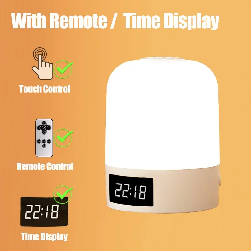 Veilleuse tactile rechargeable sans fil à 3 couleurs pour chambre de bébé, lampe de chevet USB à LED, lumière douce d'ambiance pour enfants 10