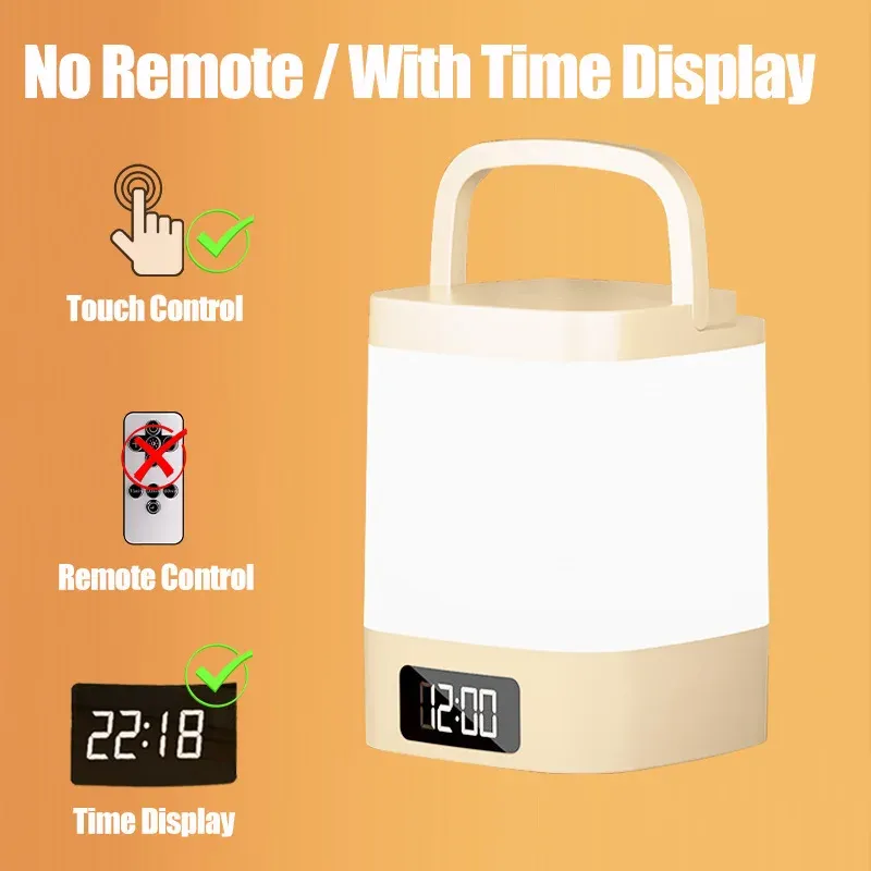 Veilleuse tactile rechargeable sans fil à 3 couleurs pour chambre de bébé, lampe de chevet USB à LED, lumière douce d'ambiance pour enfants 8