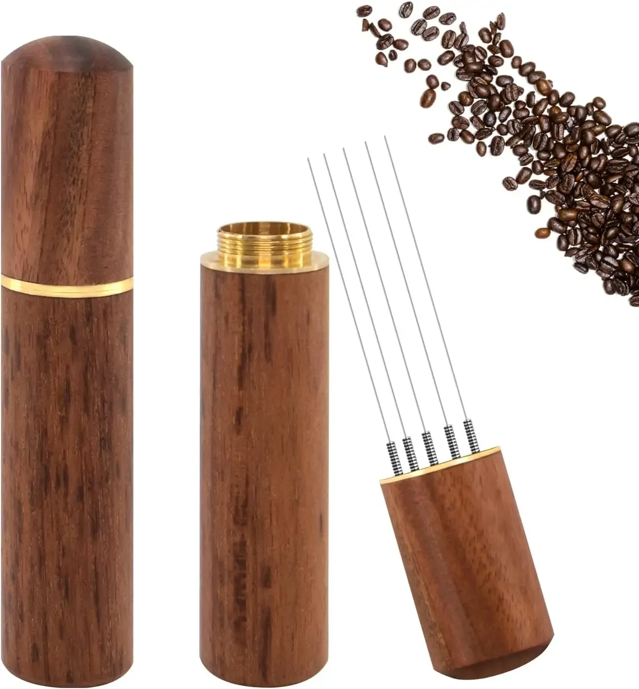 Doseur à café en acier inoxydable avec outil WDT et niveleur, accessoire barista 8