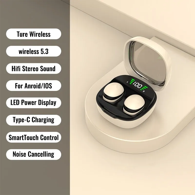 Écouteurs Bluetooth 5.3 sans fil MINI13 invisibles, son HiFi haute définition et basses puissantes 7