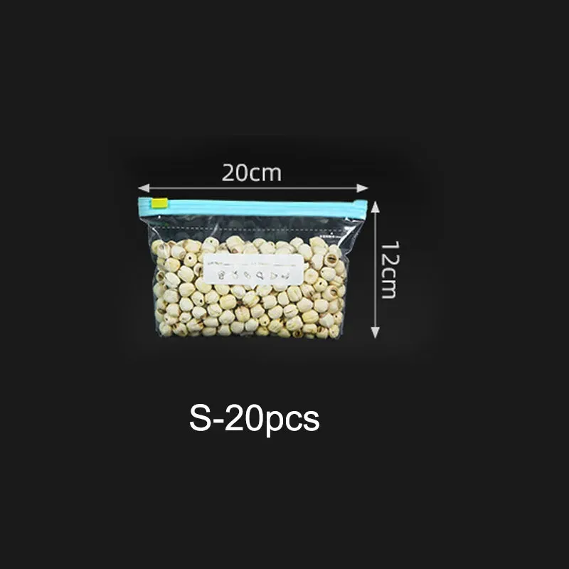 Sacs alimentaires réutilisables transparents à fermeture zip, lot de 3 tailles 7