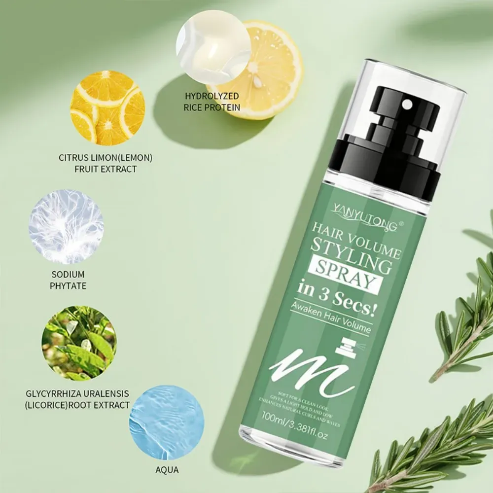 Boucles ondulées après application du spray