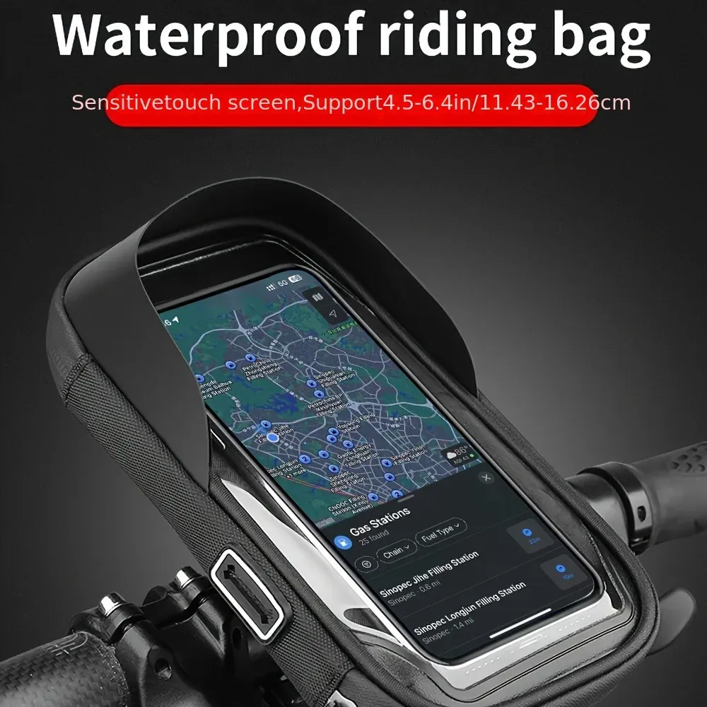 Support pour téléphone portable de vélo étanche, fixation avant pour guidon et moto, rotation à 360° 2