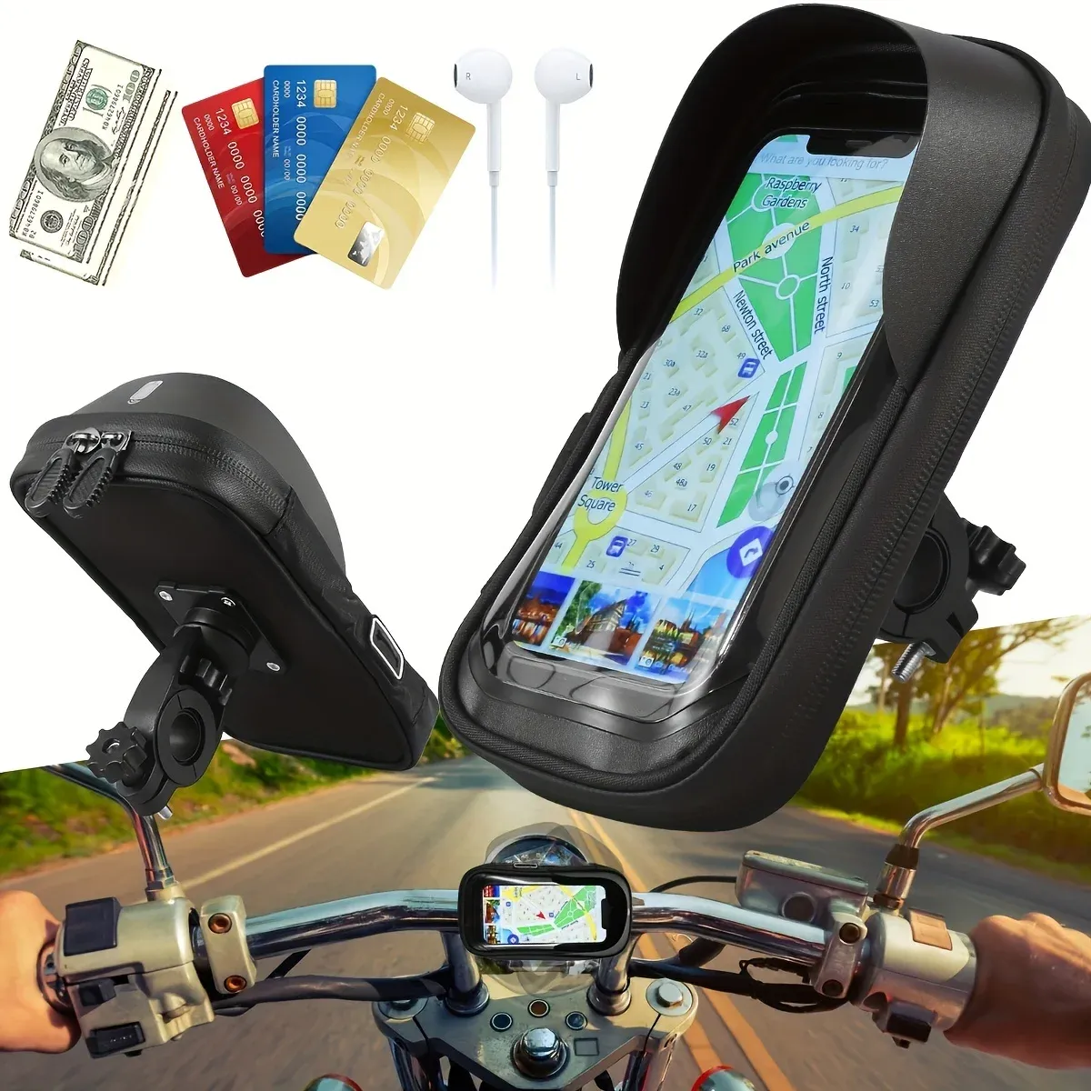 Support téléphone vélo étanche pare-soleil