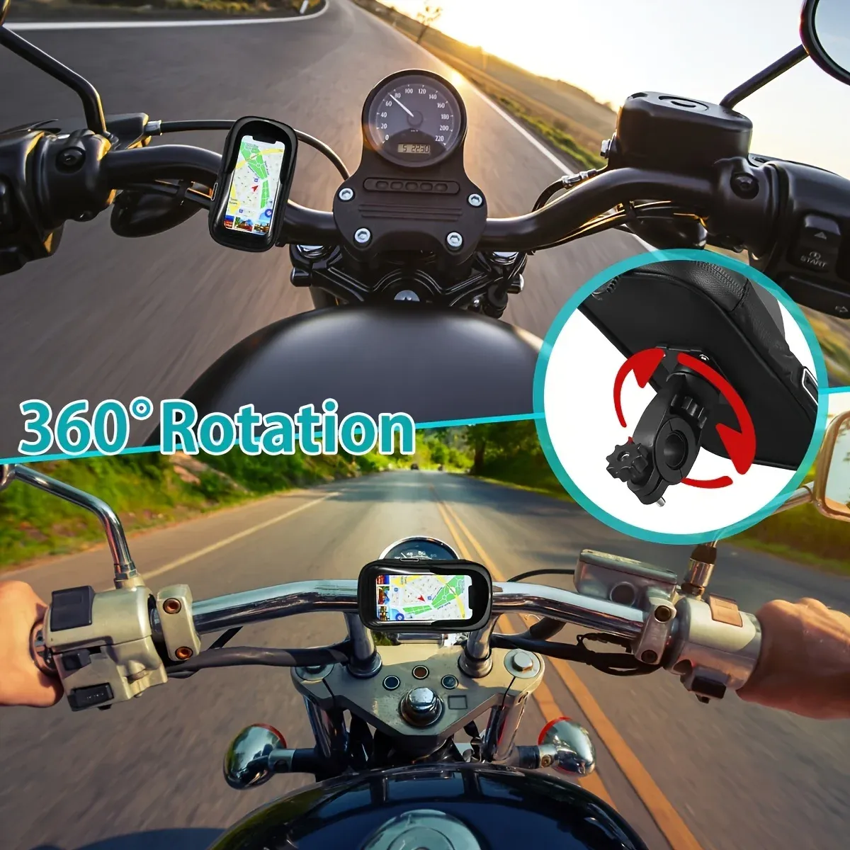 Support téléphone vélo étanche en situation