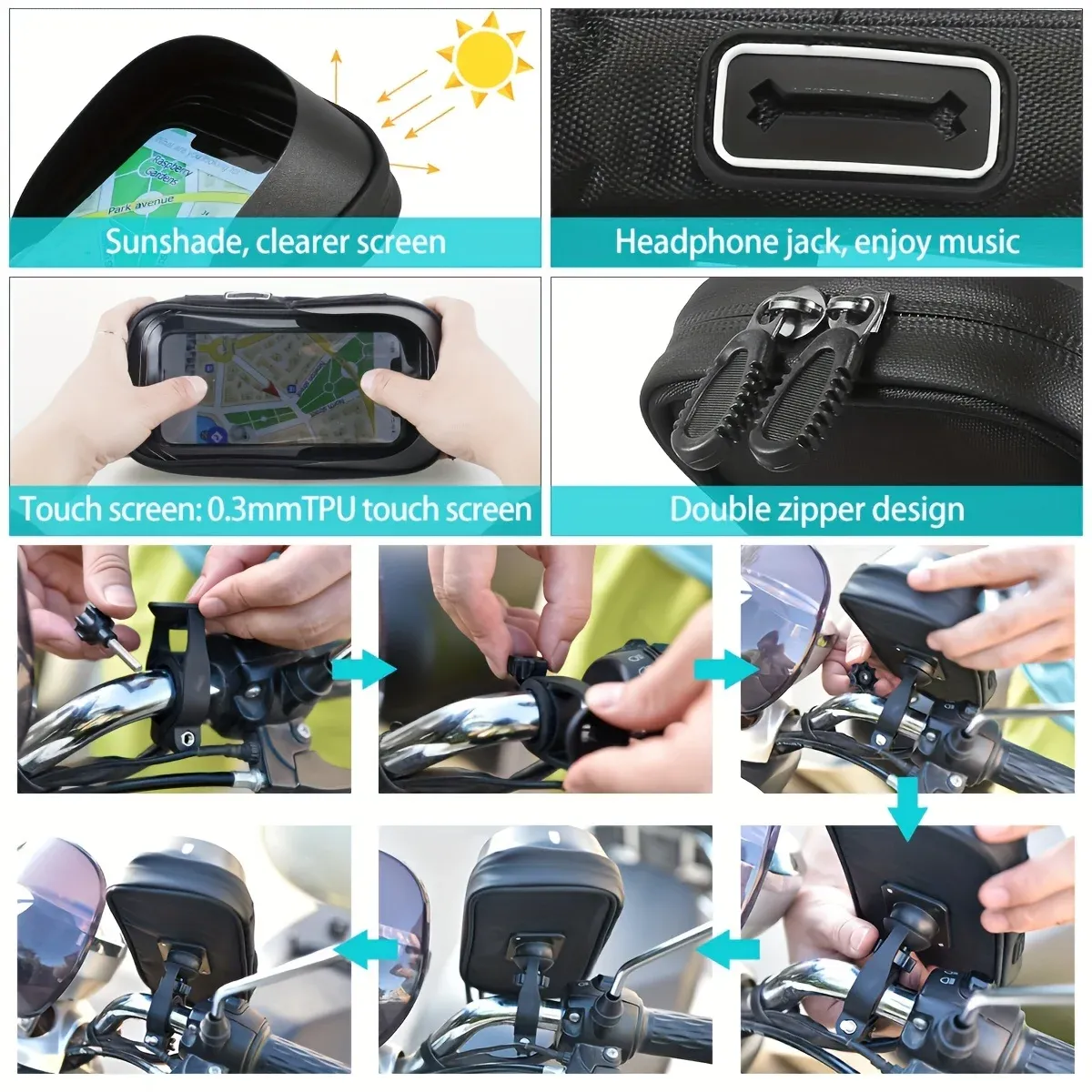 Support téléphone vélo étanche vue d'ensemble