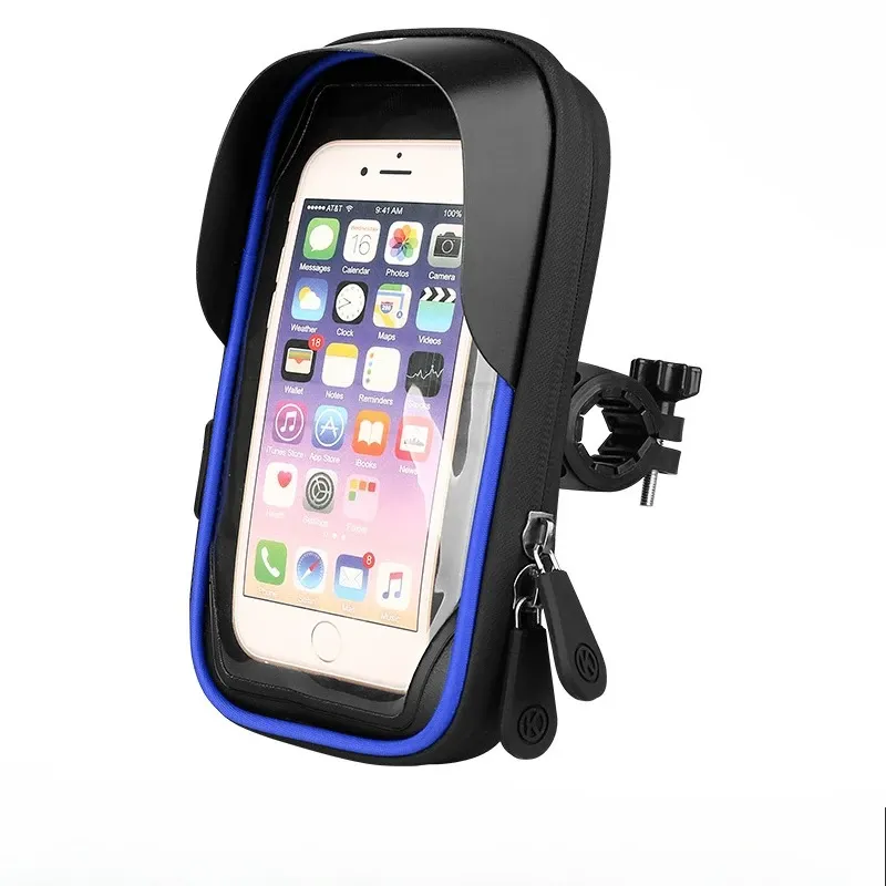 Support pour téléphone portable de vélo étanche, fixation avant pour guidon et moto, rotation à 360° 8