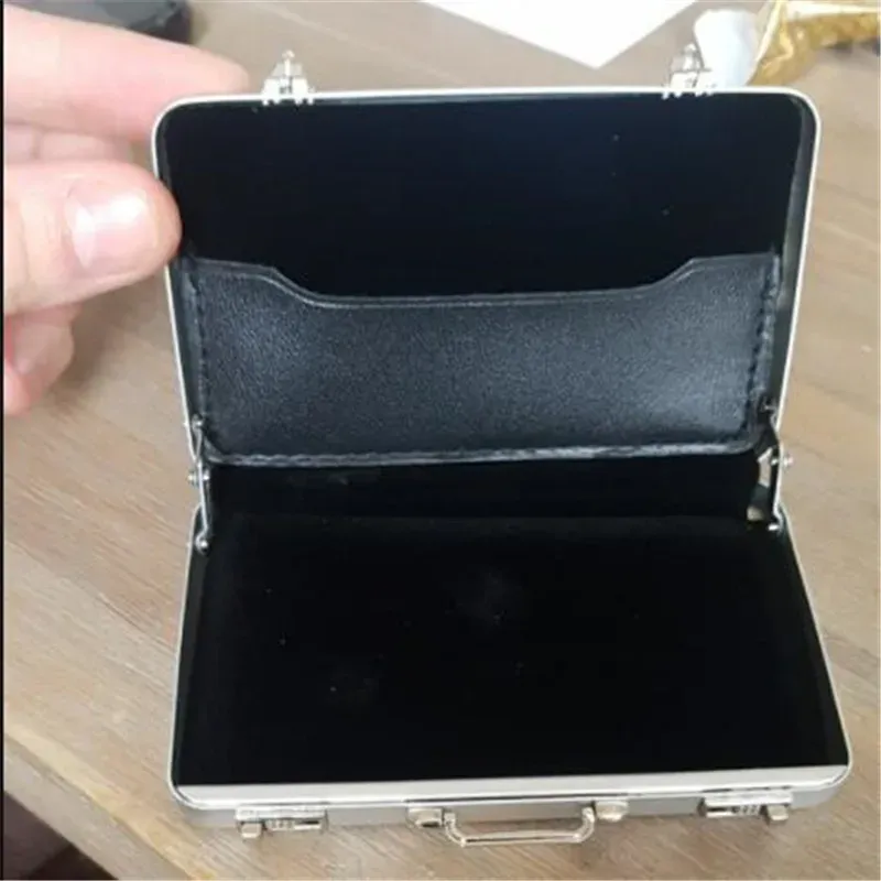 Boîte de rangement en aluminium, porte-cartes d'identité et de crédit, mini valise, boîte à cartes bancaires, étui à bijoux, organisateur rectangulaire 5