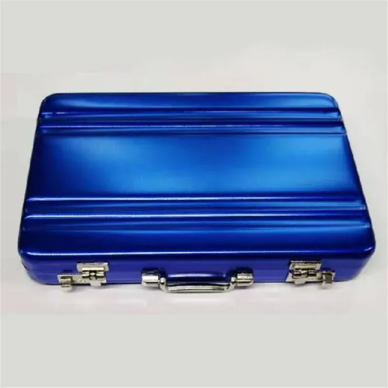 Boîte de rangement en aluminium, porte-cartes d'identité et de crédit, mini valise, boîte à cartes bancaires, étui à bijoux, organisateur rectangulaire 11