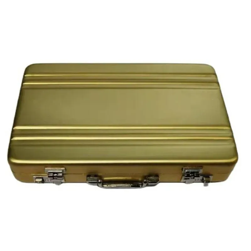 Boîte de rangement en aluminium, porte-cartes d'identité et de crédit, mini valise, boîte à cartes bancaires, étui à bijoux, organisateur rectangulaire 7