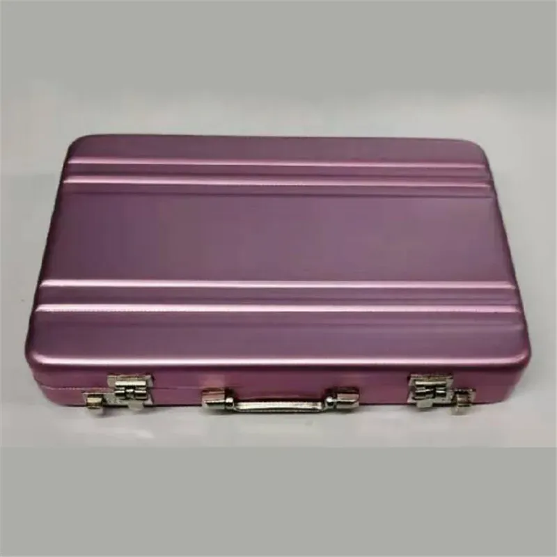 Boîte de rangement en aluminium, porte-cartes d'identité et de crédit, mini valise, boîte à cartes bancaires, étui à bijoux, organisateur rectangulaire 8