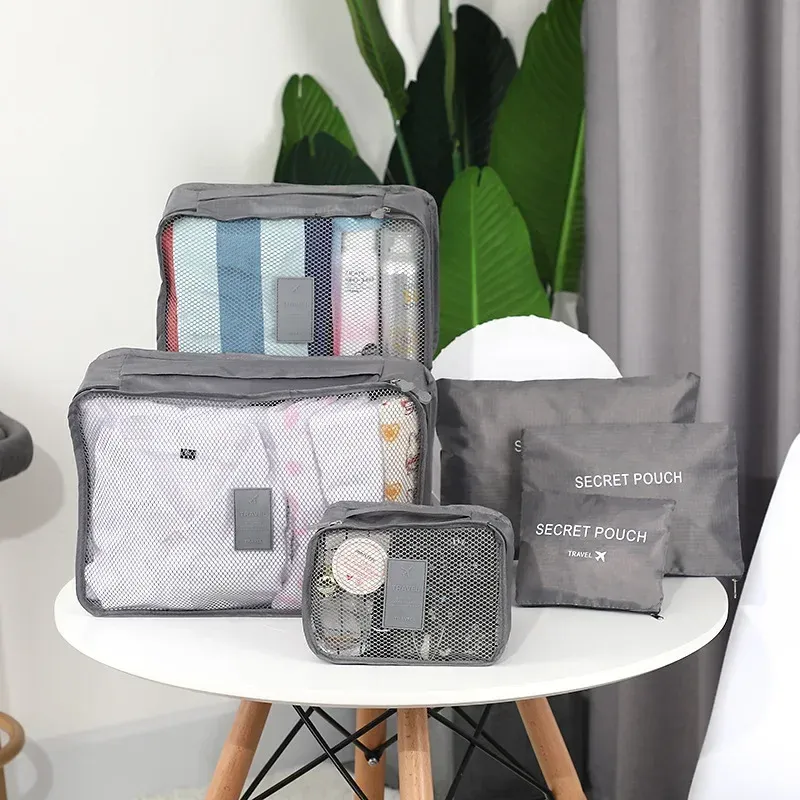 Ensemble de 6 sacs de rangement pour vêtements de voyage, organiseur de bagages portable, cubes de rangement pour valise, chaussures et vêtements, pochette portable

Wait, that's already in French. Here is a cleaned-up version without the keyword stuffing:

Ensemble de 6 organisateurs de voyage pour valise 3