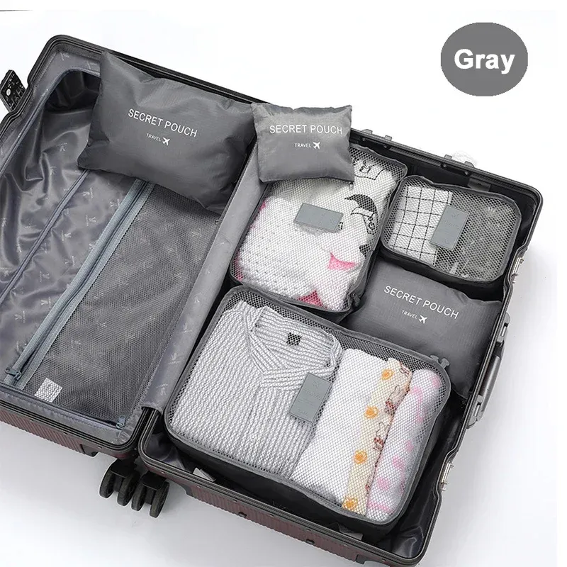 Ensemble de 6 sacs de rangement pour vêtements de voyage, organiseur de bagages portable, cubes de rangement pour valise, chaussures et vêtements, pochette portable
Wait, that's already in French. Here is a cleaned-up version without the keyword stuffing:
Ensemble de 6 organisateurs de voyage pour valise