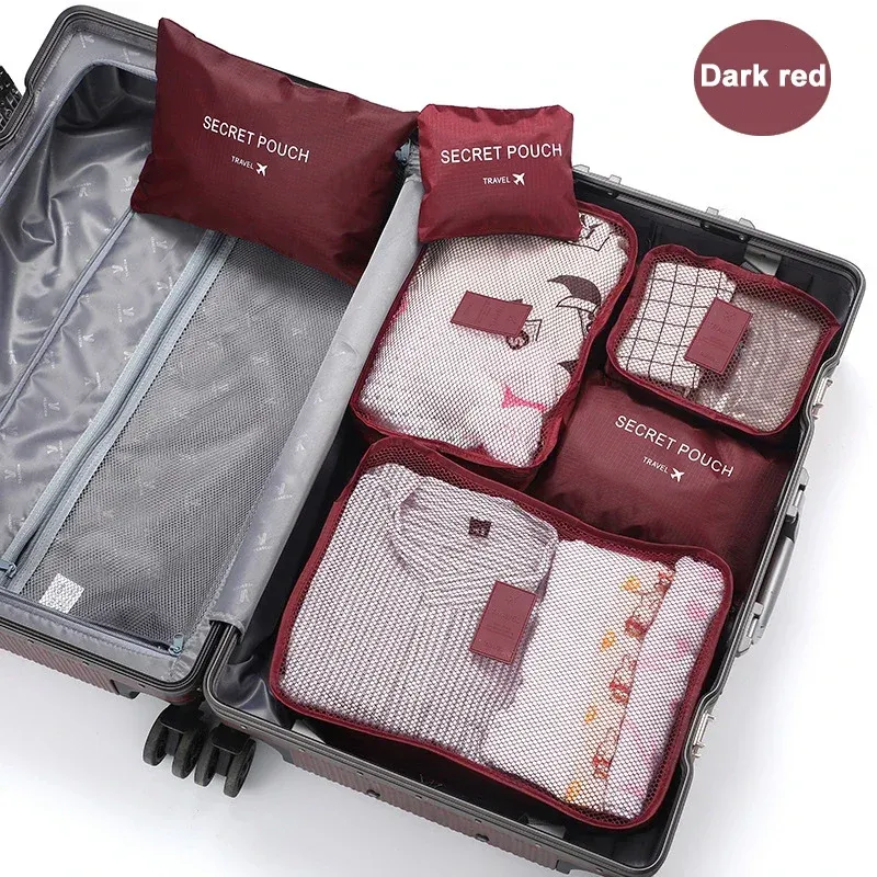 Ensemble de 6 sacs de rangement pour vêtements de voyage, organiseur de bagages portable, cubes de rangement pour valise, chaussures et vêtements, pochette portable

Wait, that's already in French. Here is a cleaned-up version without the keyword stuffing:

Ensemble de 6 organisateurs de voyage pour valise 6