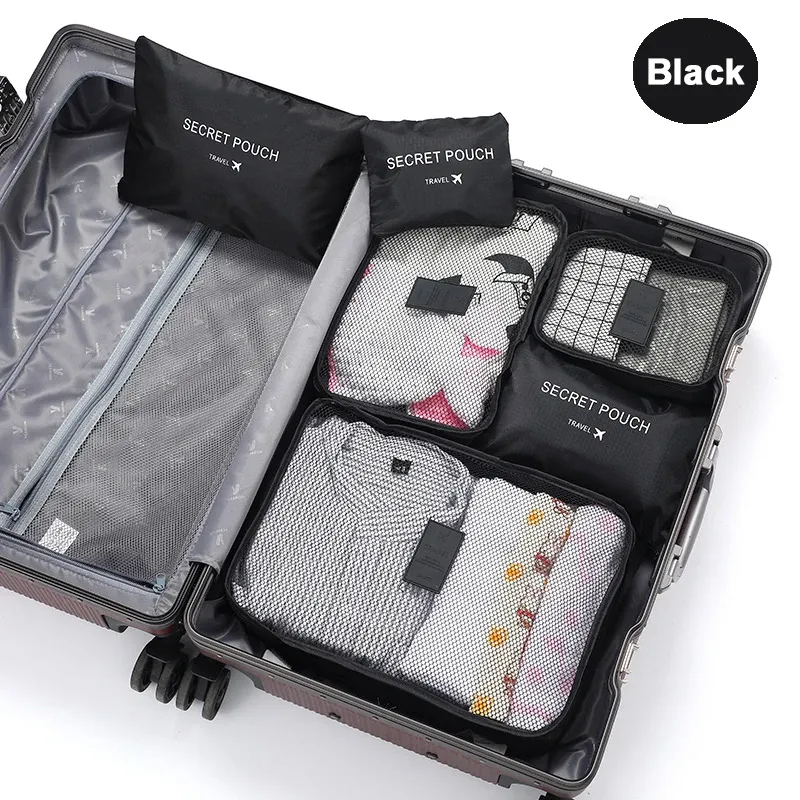 Ensemble de 6 sacs de rangement pour vêtements de voyage, organiseur de bagages portable, cubes de rangement pour valise, chaussures et vêtements, pochette portable

Wait, that's already in French. Here is a cleaned-up version without the keyword stuffing:

Ensemble de 6 organisateurs de voyage pour valise 8